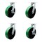 Service Caster 12'' Heavy Duty Green Poly on Cast Iron Caster Set 2 Swivel Lock 2 Brakes, 4PK CRAN-SCC-KP92S1230-PUR-GB-BSL2SLB-2 - alternate 1
